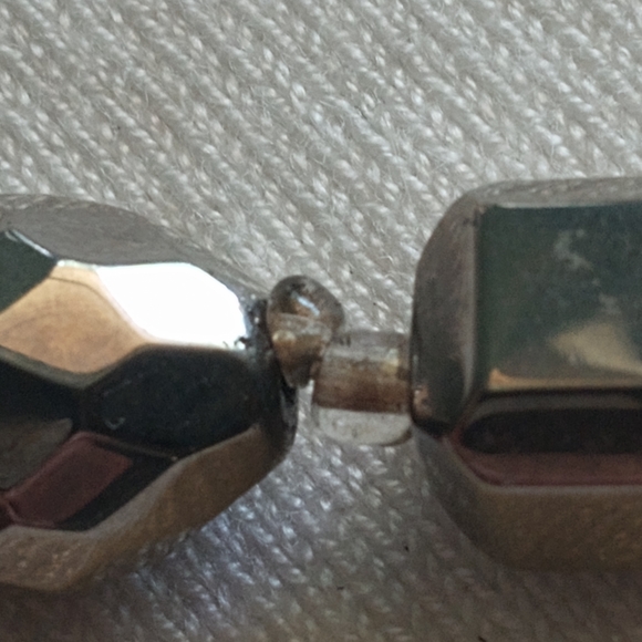 Vtg Metallic Bead Necklace 16" - Picture 9 of 10